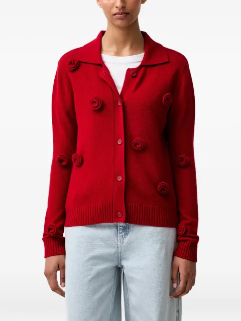 Stine Goya flower-appliqué collared cardigan Red SGK089