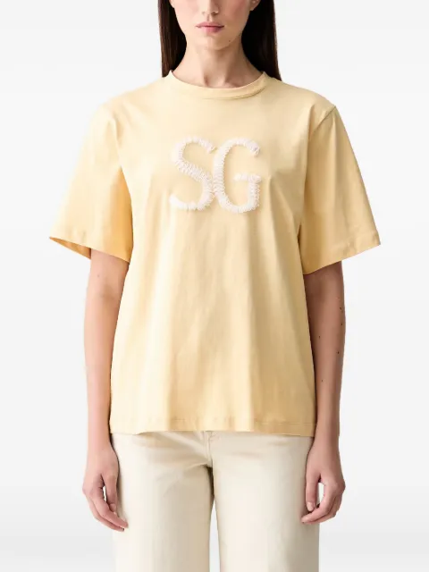 Stine Goya logo embroidered T-shirt Yellow SGT009