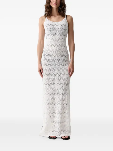 Vilebrequin Lisanna chevron-knit side-slit maxi dress White IAACG200
