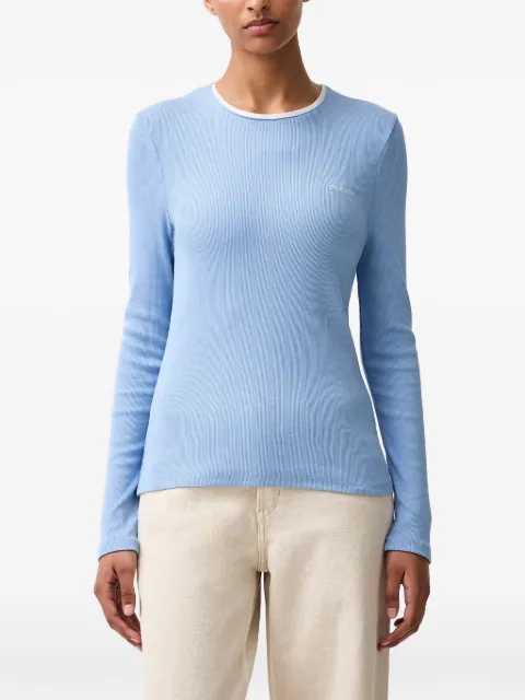 Stine Goya ribbed-knit long-sleeve top Blue SGT202