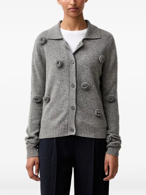 Stine Goya flower-appliqué collared cardigan Grey SGK089