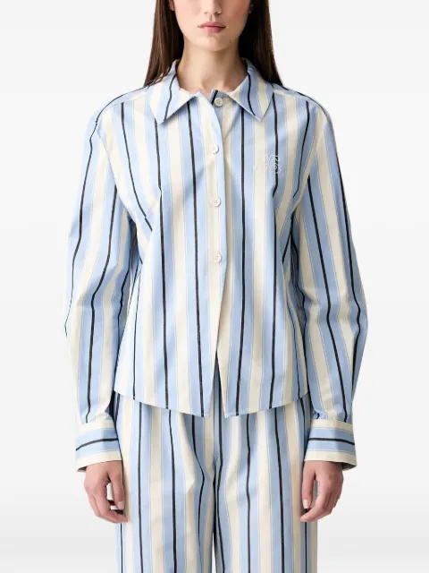 Stine Goya striped embroidered shirt Blue SGT232