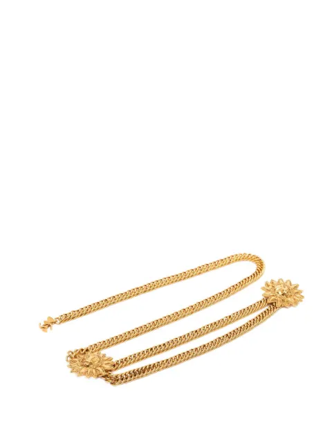 CHANEL Pre-Owned 1970-1980 CC Gold Plated Double Lion Sunburst Chain Link belt Gold 3TEBO6VE8GVJF6LJ