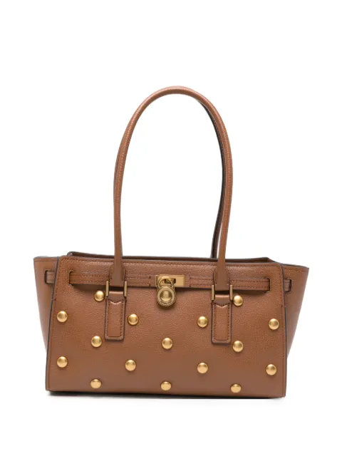 Michael Michael Kors stud-embellished leather shoulder bag Brown 30T6ANXT0L
