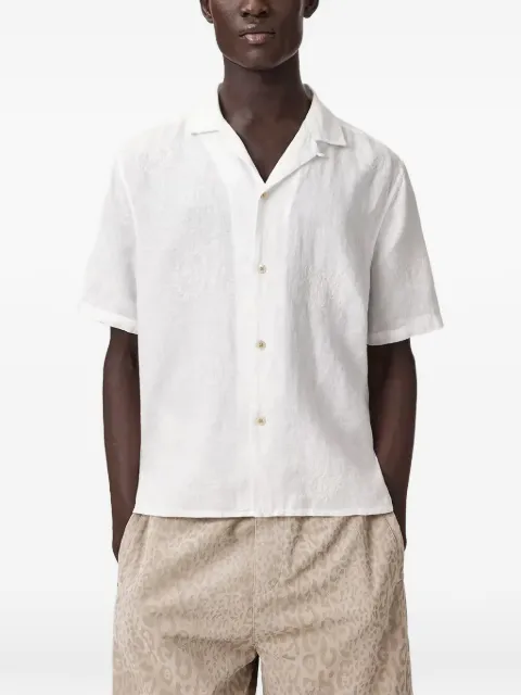 AllSaints Sepal short-sleeve linen shirt White M114SE