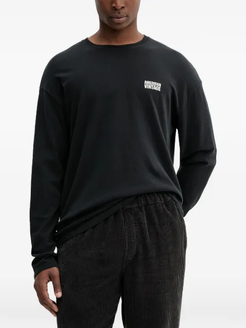 American Vintage Ykobow logo-print long-sleeve T-shirt Black MYKO02B