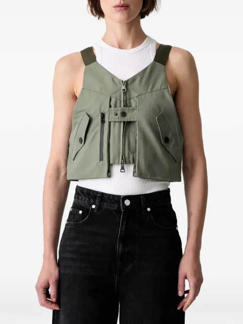 Andersson Bell Some Might Say zip-up cropped top Green ATB1571U