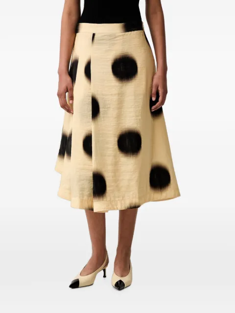 Stine Goya polka-dot pleated midi skirt Yellow SGSK038