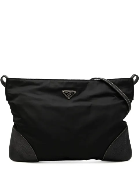 Prada Pre-Owned 2013-2026 Vitello Daino Trimmed Tessuto Zip Top crossbody bag Black N1NLYSPIM3JSJGPP