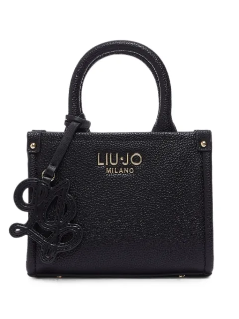 LIU JO mini bag with jacquard shoulder strap Black AF6102ES039