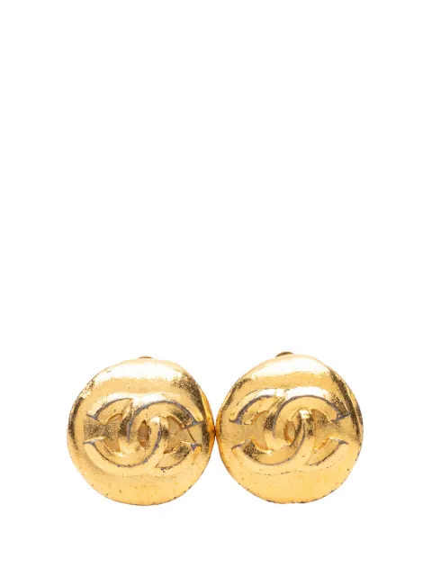 CHANEL Pre-Owned 1996 CC Gold Plated Round Clip On Earrings costume earrings Gold 4HWQHKMIIYC459AB