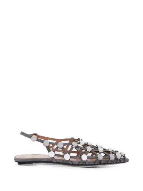 The Attico Grid mirror-embellished suede pumps Grey 250WSH00801LBT007SA
