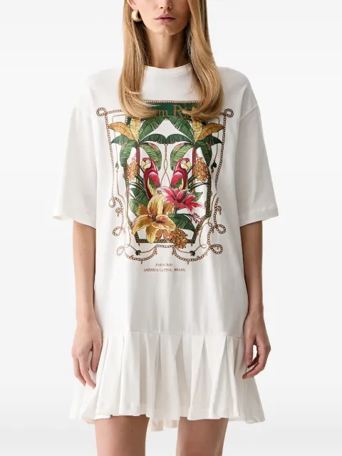 FARM Rio Tropical Royalty graphic-print mini dress White 356437