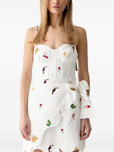 FARM Rio Cool Day embroidered mini dress White 355367