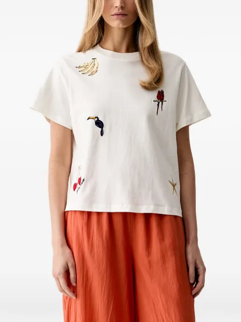 FARM Rio Cool Day embroidered T-shirt White 356417