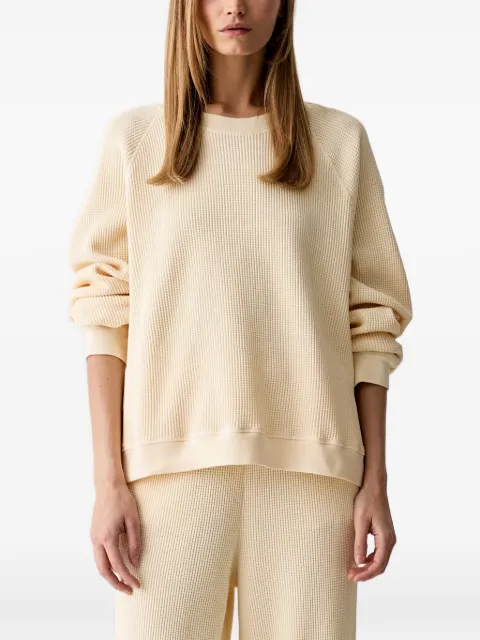 American Vintage Uscow waffle-knit raglan-sleeve sweater Neutrals USC03A