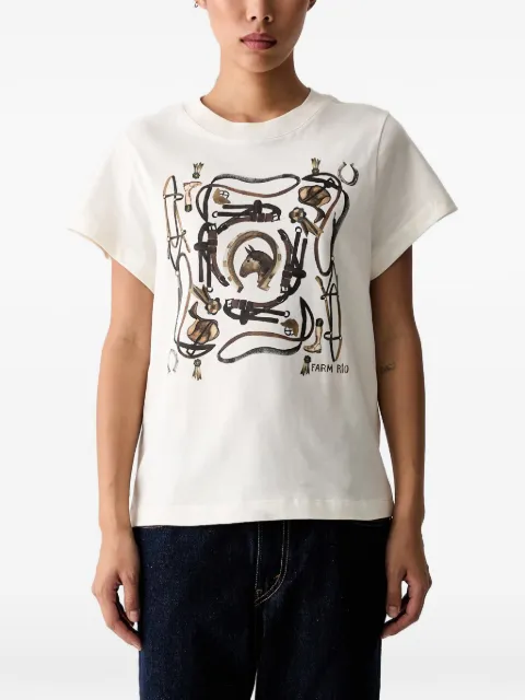 FARM Rio graphic-print T-shirt Neutrals 357055