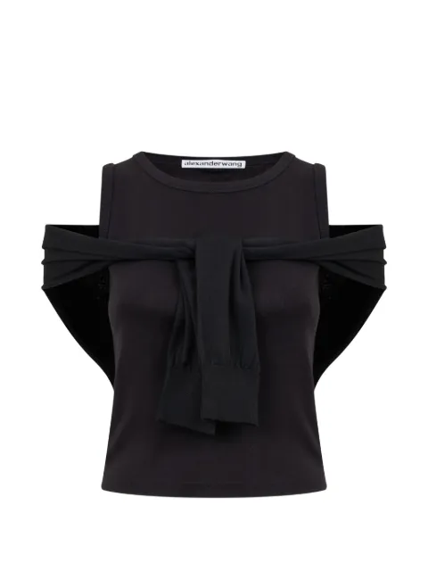 Alexander Wang layered tie-front tank top Black 1CC3261355