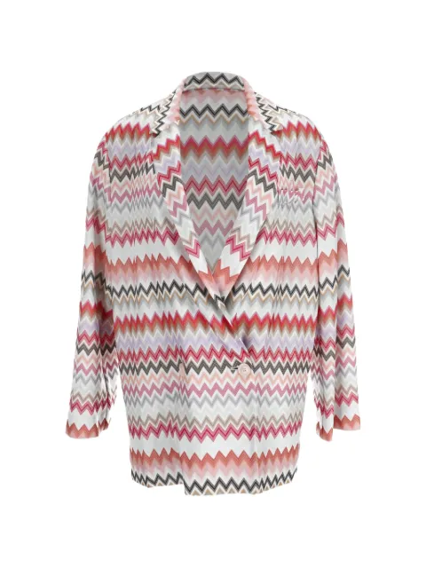 Missoni Pre-Owned 2020s Zig Zag blazer White RFCPUITCL757228W