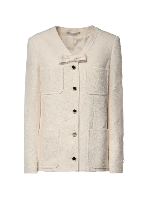 Alessandra Rich bow-detail bouclé jacket Neutrals FABX4504F4801