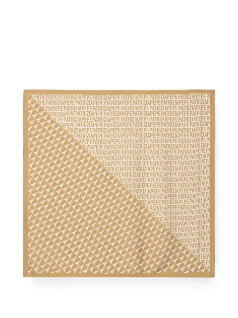 Patrizia Pepe logo-print silk scarf Neutrals 8F0016A4X1P