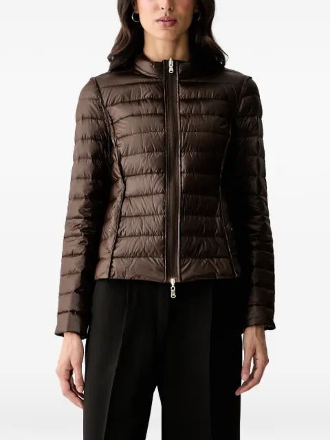 Patrizia Pepe quilted-finish zip-up jacket Brown 8O0178A631