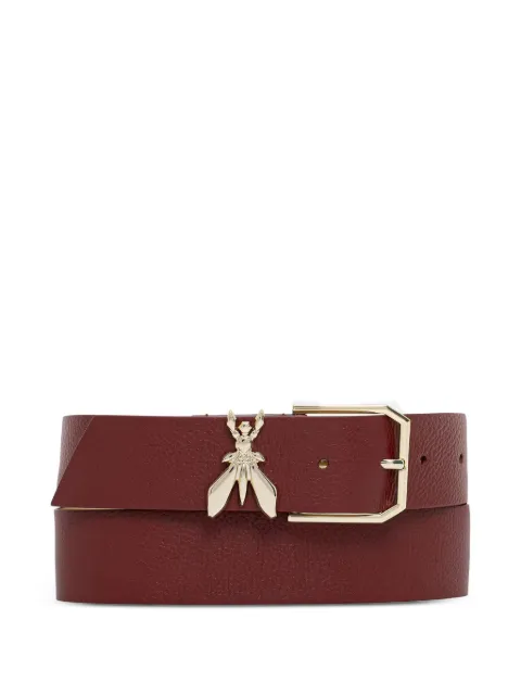 Patrizia Pepe Fly-plaque pebbled-leather belt Red 8W0044L001