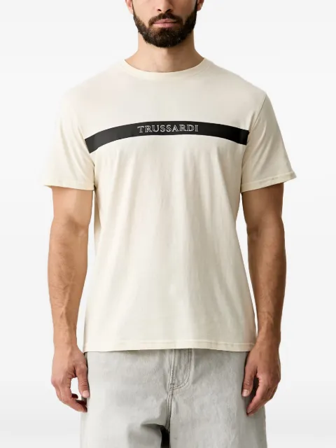Trussardi logo-print crew-neck T-shirt White TRU26MTS03