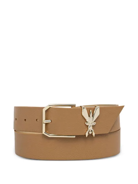 Patrizia Pepe Fly-plaque grained-leather belt Neutrals 8W0044L001