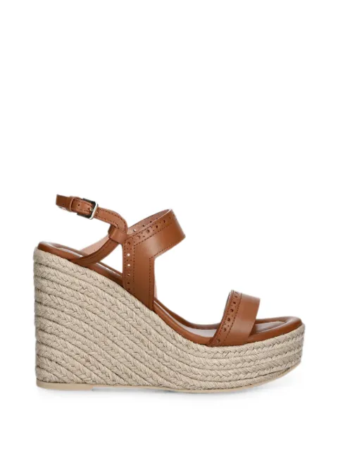 Pollini brogue-detail wedge sandals Brown SA1624CI0OTQ0217