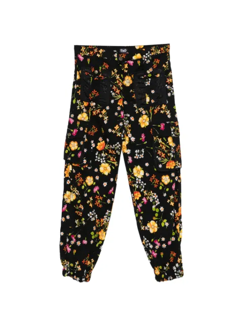Dolce & Gabbana Pre-Owned 2000s floral-print cargo pants Black DG250CCO