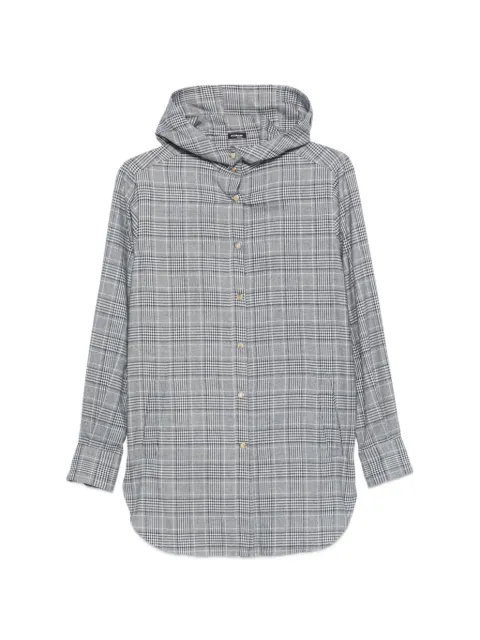 Kiton check-pattern hooded shirt Grey D54435H0985916