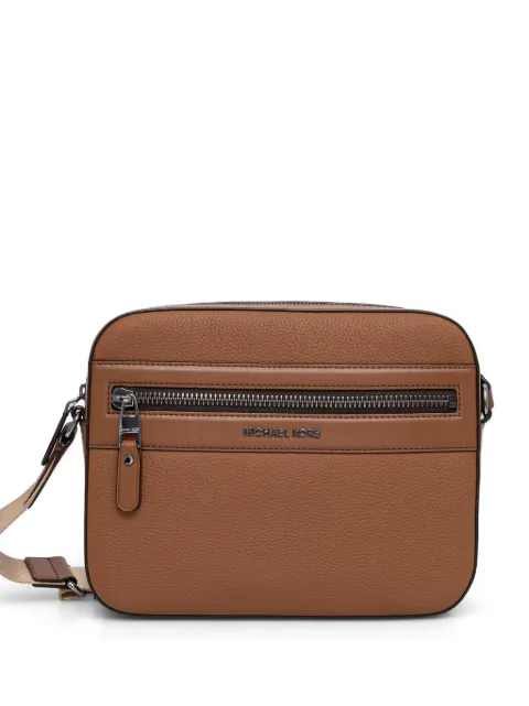 Michael Kors Jet Set logo-plaque pebbled-leather shoulder bag Brown 33T6LJSM1X