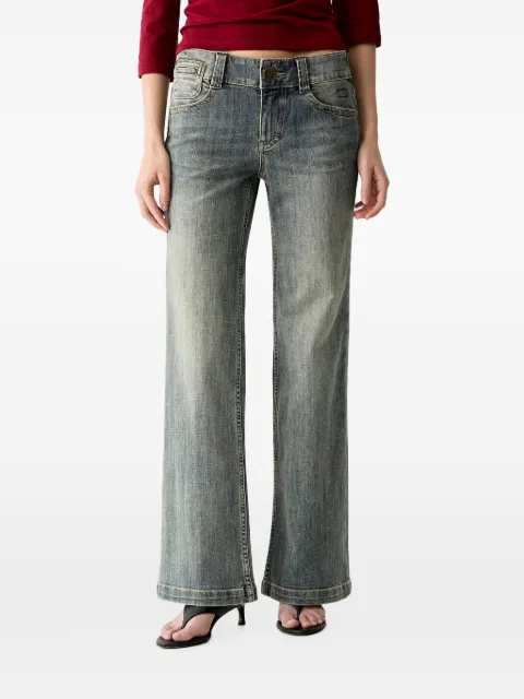 Miss Sixty logo-patch whiskered straight jeans Blue 6M2JJ42700F89