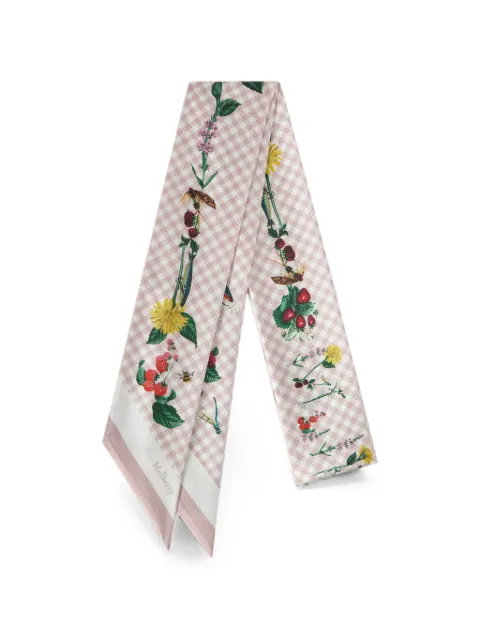 Mulberry gingham floral-print scarf Pink VS4898203J002