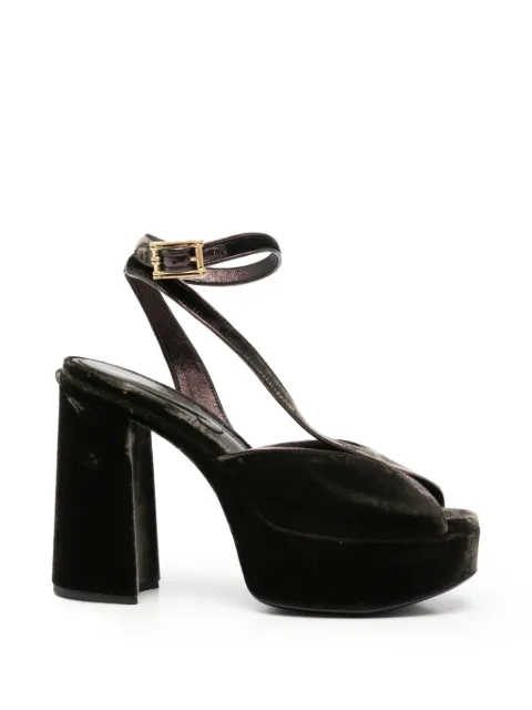 ETRO platform velvet sandals Brown WS4F0034AT115