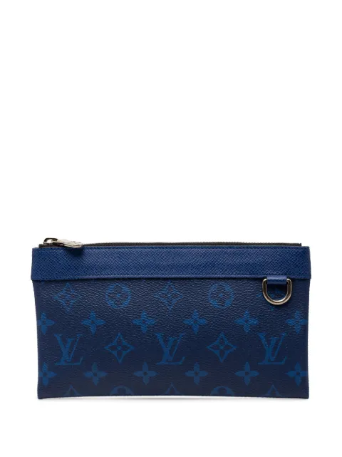 Louis Vuitton Pre-Owned 2019 Monogram Taigarama Pochette Discovery PM clutch bag Blue PBI3A8KNRK4YC0HI