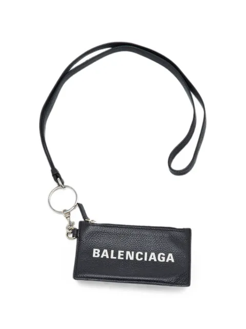 Balenciaga Pre-Owned logo-print lanyard cardholder Black 1366263