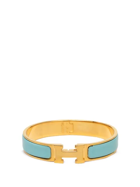 Hermès Pre-Owned 20th Century Narrow Enamel Clic H Bracelet GM costume bracelet Blue KBWYQLHRVW9P4K92