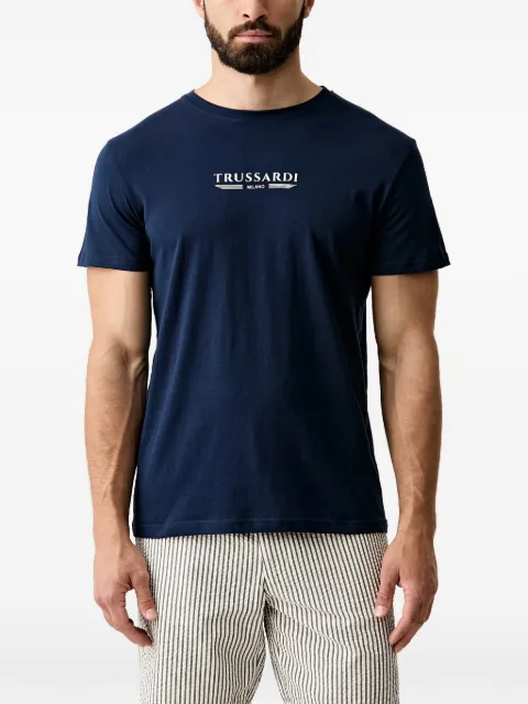 Trussardi logo-print short-sleeve T-shirt Blue TRU26MTS01
