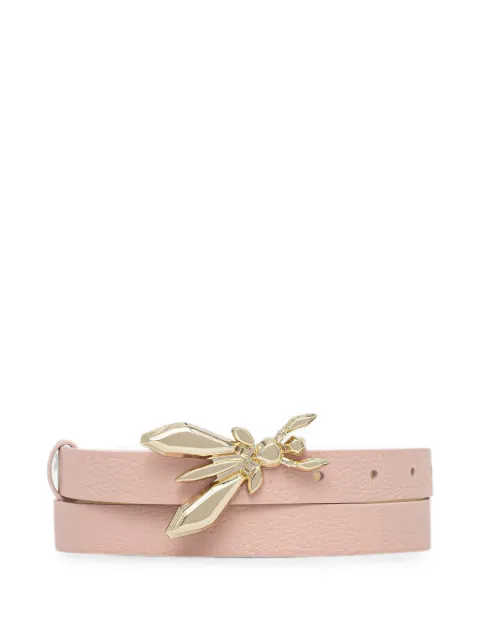 Patrizia Pepe Fly-plaque pebbled-leather belt Pink 8W0016L001