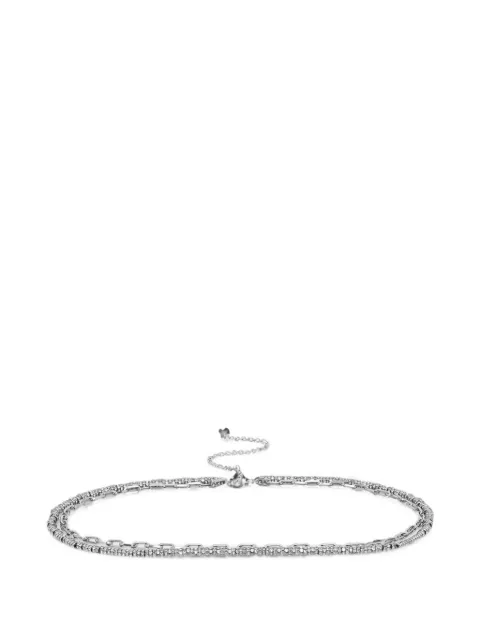 Patrizia Pepe crystal-embellished chain-link belt Silver 8W0021M032