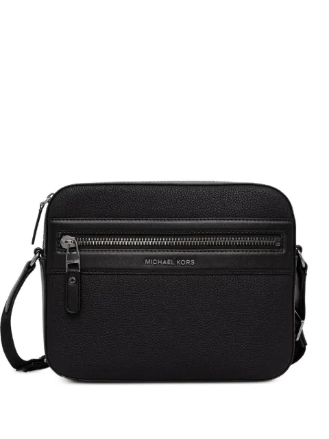 Michael Kors Jet Set logo-plaque pebbled shoulder bag Black 33T6LJSM1X