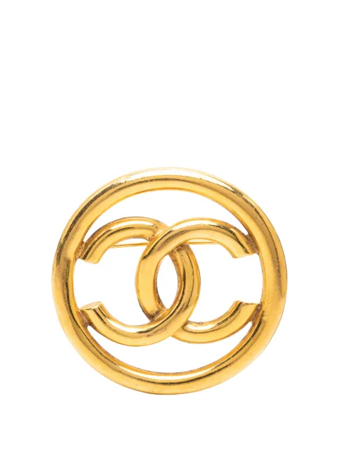 CHANEL Pre-Owned 2003 CC Gold Plated Round Brooch costume brooch Gold VXYU0BD7AW8HS1TN