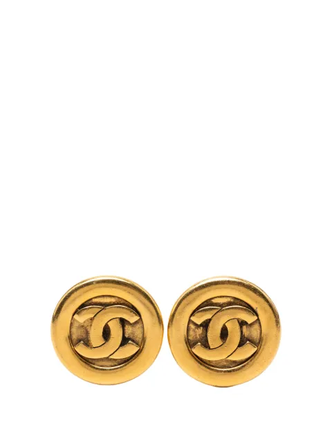 CHANEL Pre-Owned 1970-1980 CC Gold Plated Round Clip On Earrings costume earrings Gold Q0QBTFESJ2Q5VZR6