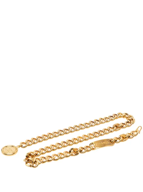 CHANEL Pre-Owned 1970-1980 CC Gold Plated 31 Rue Cambon Medallion Chain belt Gold SOYTAF1PB12UWFA6