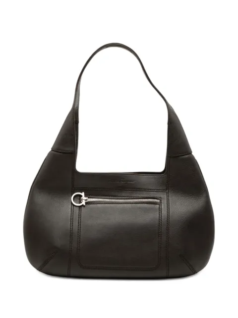Ferragamo Pre-Owned 2000-2026 Calfskin Gancini hobo bag Brown BZ66U6KOVIZ1FO93