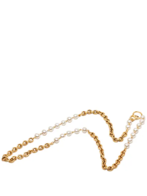 CHANEL Pre-Owned 1996 Gold Plated Faux Pearl Chain Necklace costume necklace Gold BIKH6CI8OQV5FUQ9