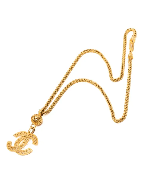 CHANEL Pre-Owned 1996 Gold Plated CC Filigree Ball Pendant Necklace costume necklace Gold 5V8QXG8TW14ZK1NW