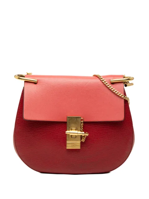 Chloé Pre-Owned 2015 Small Bicolor Smooth and Grained Calfskin Drew crossbody bag Pink 43SWWFPTPJCFELSR